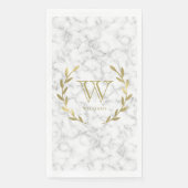 Imitate Gold Foil Monogram auf Marmortextur Serviette (Vorderseite)