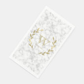 Imitate Gold Foil Monogram auf Marmortextur Serviette (Ecke)