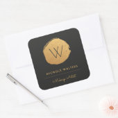 Imitate Gold Foil Monogram Business Sticker Labels (Umschlag)