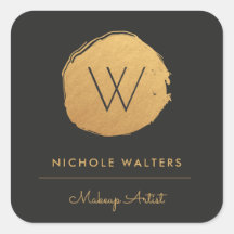 Imitate Gold Foil Monogram Business Sticker Labels