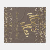 Imitate Gold Foil "Mr. & Mrs." Monogramm-Hochzeit Fleecedecke (Vorderseite (Horizontal))