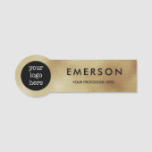 Imitate Gold Foil Name Logo Abzeichen Namensschild (Vorderseite)