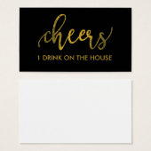 Imitate Gold Foil New Year - Cheques Drink Ticket/ (Vorne & Hinten)