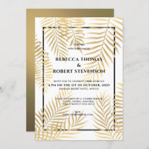 Imitate Gold Foil Palm Blätter Tropical Beach Hoch