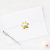 Imitate Gold Foil Paw Print Classic Round Sticker (Umschlag)