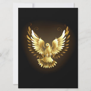 Imitate Gold Foil Peace Dove auf Black