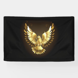 Imitate Gold Foil Peace Dove auf Black Banner