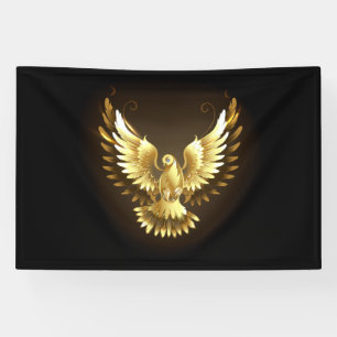 Imitate Gold Foil Peace Dove auf Black Banner