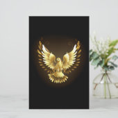 Imitate Gold Foil Peace Dove auf Black Briefpapier (Stehend Vorderseite)