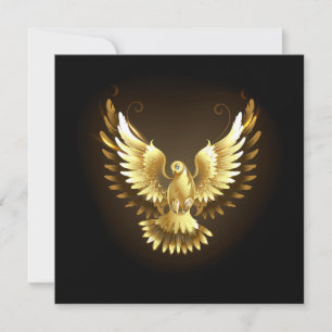 Imitate Gold Foil Peace Dove auf Black Dankeskarte