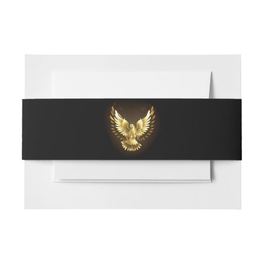 Imitate Gold Foil Peace Dove auf Black Einladungsbanderole (Vorderseite Beispiel)