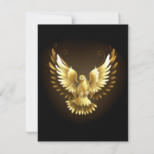 Imitate Gold Foil Peace Dove auf Black Feiertagskarte