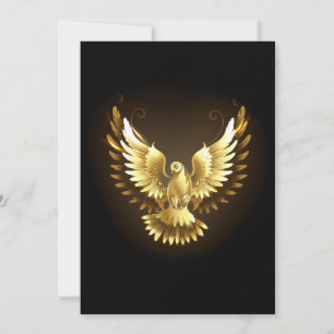 Imitate Gold Foil Peace Dove auf Black Feiertagskarte