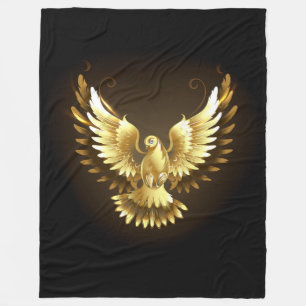 Imitate Gold Foil Peace Dove auf Black Fleecedecke