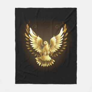 Imitate Gold Foil Peace Dove auf Black Fleecedecke