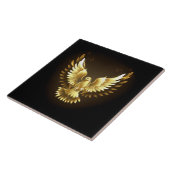Imitate Gold Foil Peace Dove auf Black Fliese (Seite)