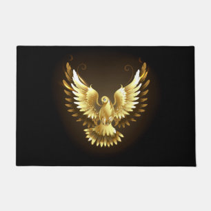 Imitate Gold Foil Peace Dove auf Black Fußmatte