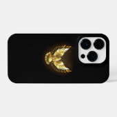 Imitate Gold Foil Peace Dove auf Black iPhone Hülle (Rückseite (Horizontal))