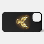 Imitate Gold Foil Peace Dove auf Black iPhone Hülle (Rückseite (Horizontal))
