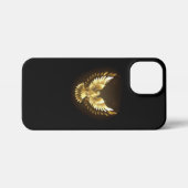 Imitate Gold Foil Peace Dove auf Black iPhone Hülle (Rückseite (Horizontal))