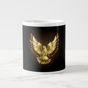 Imitate Gold Foil Peace Dove auf Black Jumbo-Tasse