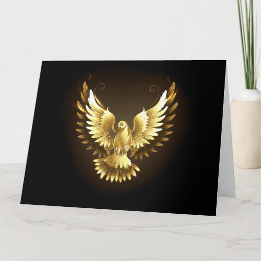 Imitate Gold Foil Peace Dove auf Black Karte (Vorderseite)