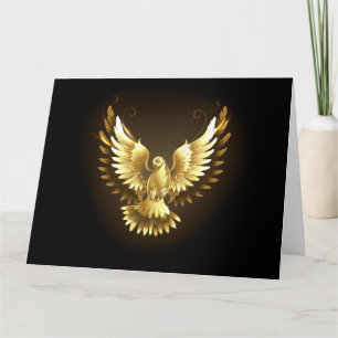 Imitate Gold Foil Peace Dove auf Black Karte