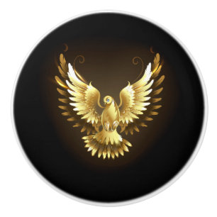 Imitate Gold Foil Peace Dove auf Black Keramikknauf