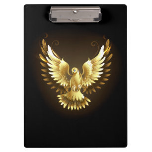 Imitate Gold Foil Peace Dove auf Black Klemmbrett