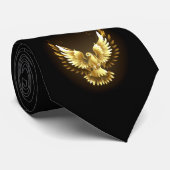 Imitate Gold Foil Peace Dove auf Black Krawatte (Gerollt)