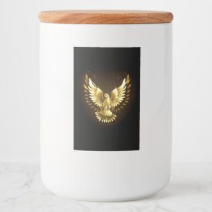 Imitate Gold Foil Peace Dove auf Black Lebensmitteletikett