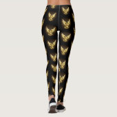 Imitate Gold Foil Peace Dove auf Black Leggings (Rückseite)
