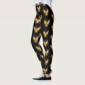 Imitate Gold Foil Peace Dove auf Black Leggings (Links)