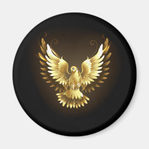 Imitate Gold Foil Peace Dove auf Black Magnet
