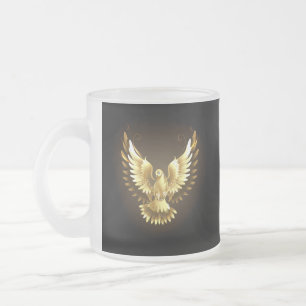 Imitate Gold Foil Peace Dove auf Black Mattglastasse
