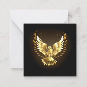 Imitate Gold Foil Peace Dove auf Black Mitteilungskarte