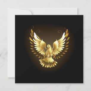 Imitate Gold Foil Peace Dove auf Black Mitteilungskarte