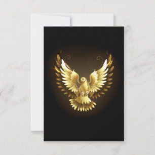 Imitate Gold Foil Peace Dove auf Black Mitteilungskarte