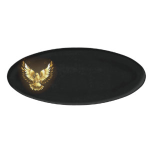 Imitate Gold Foil Peace Dove auf Black Namenschild