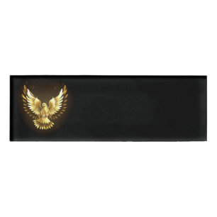 Imitate Gold Foil Peace Dove auf Black Namenschild