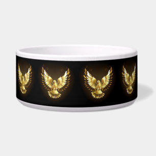 Imitate Gold Foil Peace Dove auf Black Napf