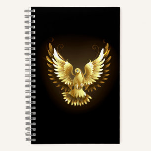 Imitate Gold Foil Peace Dove auf Black Notizblock
