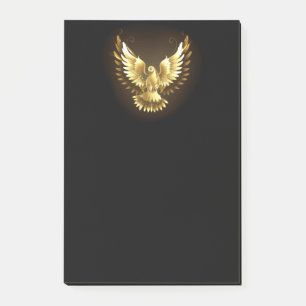 Imitate Gold Foil Peace Dove auf Black Post-it Klebezettel