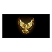 Imitate Gold Foil Peace Dove auf Black Poster (Vorderseite)