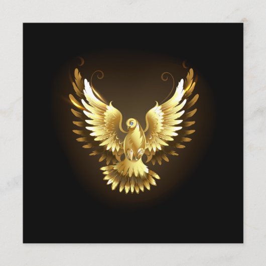 Imitate Gold Foil Peace Dove auf Black Programm (Vorderseite)