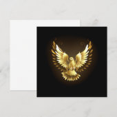 Imitate Gold Foil Peace Dove auf Black Programm (Vorne/Hinten)