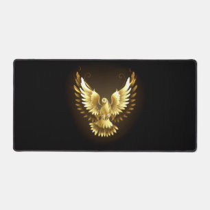 Imitate Gold Foil Peace Dove auf Black Schreibtischunterlage