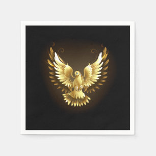 Imitate Gold Foil Peace Dove auf Black Serviette