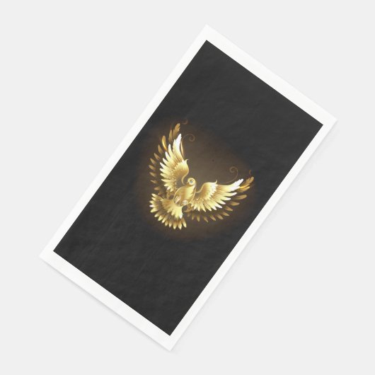 Imitate Gold Foil Peace Dove auf Black Serviette (Ecke)
