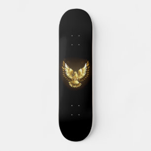 Imitate Gold Foil Peace Dove auf Black Skateboard